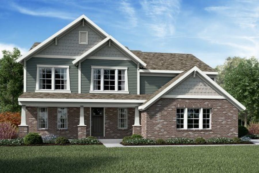 Representative exterior photo of a completed home built from the Avery by Fischer Homes in Stonehaven, Hoschton, GA (Image 8).