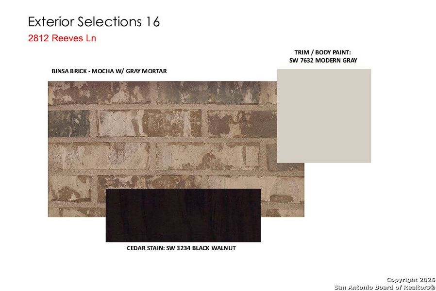 Sample of building materials used in homes in Homestead 75', Schertz (Image 38).