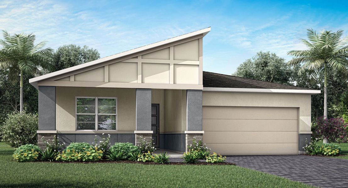 Representative exterior photo of a completed home built from the Glades by Mattamy Homes in Pasadena Ridge, Zephyrhills, FL (Image 16).
