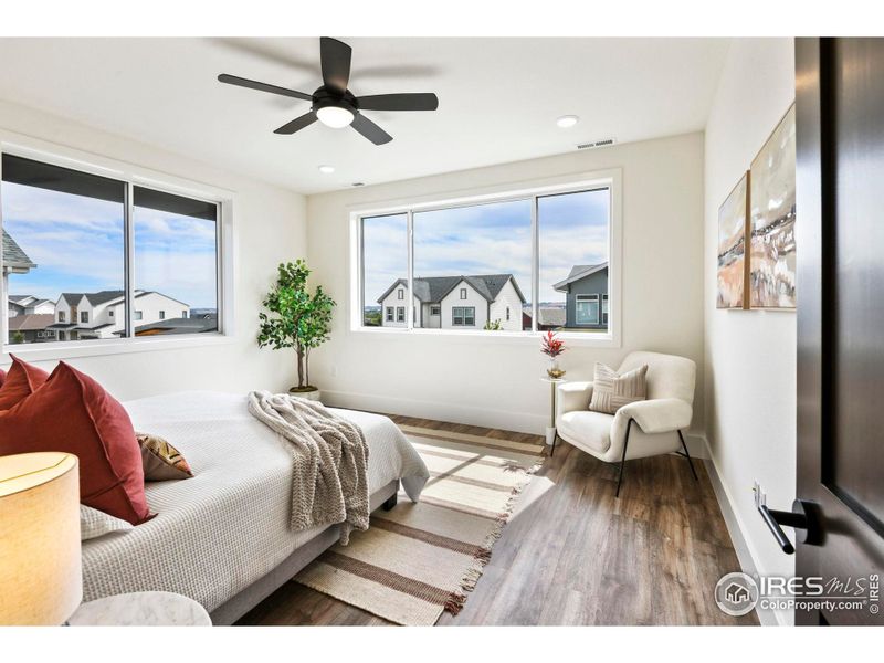 Primary bedroom  with lots of natural light!