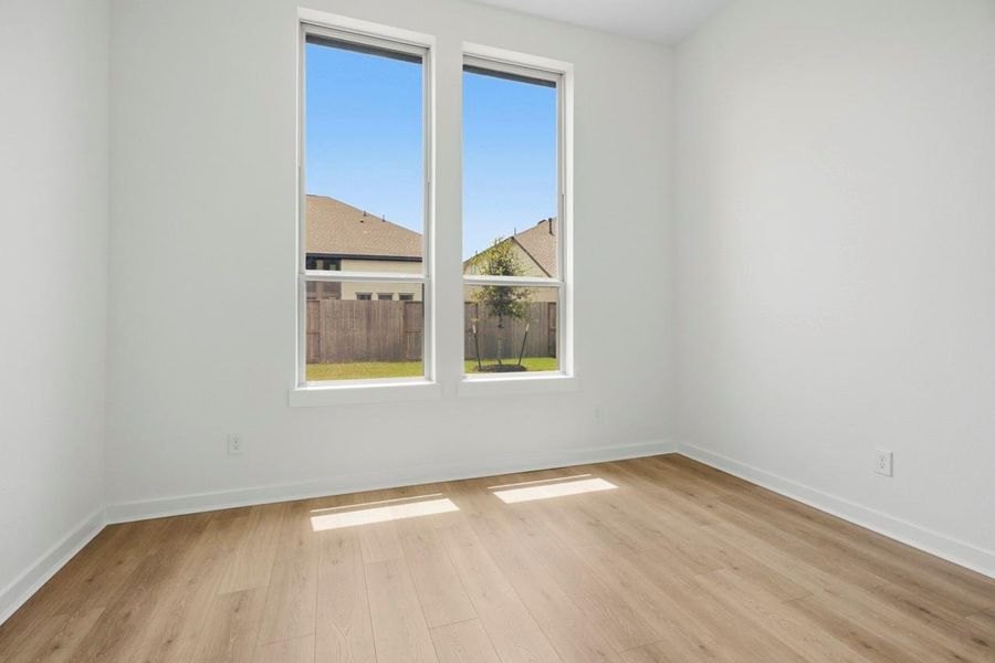 Private study next to primary bedroom in back of home. Can be used as a fitness area or even a nursery. Private study next to primary bedroom in back of home. Can be used as a fitness area or even a nursery.