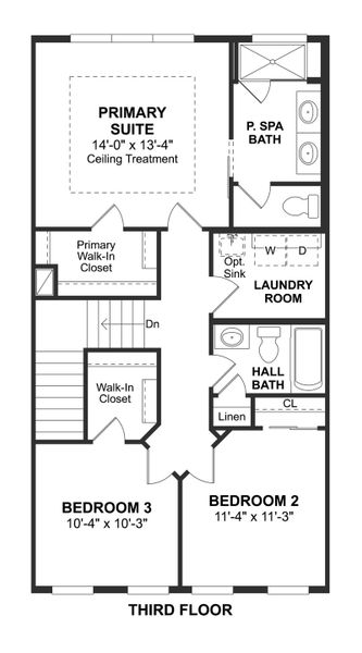 2D floor plan layout for the Westerly Int by K. Hovnanian® Homes in Vdara, Orlando, FL (Image 5). 2D floor plan layout for the Westerly Int by K. Hovnanian® Homes in Vdara, Orlando, FL (Image 5).