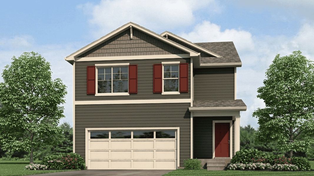 Front exterior of a new home in Sky Ranch, Watkins, CO, highlighting curb appeal (Image 2). Front exterior of a new home in Sky Ranch, Watkins, CO, highlighting curb appeal (Image 2).