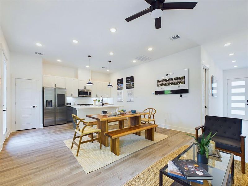 Open-concept first-floor living area.