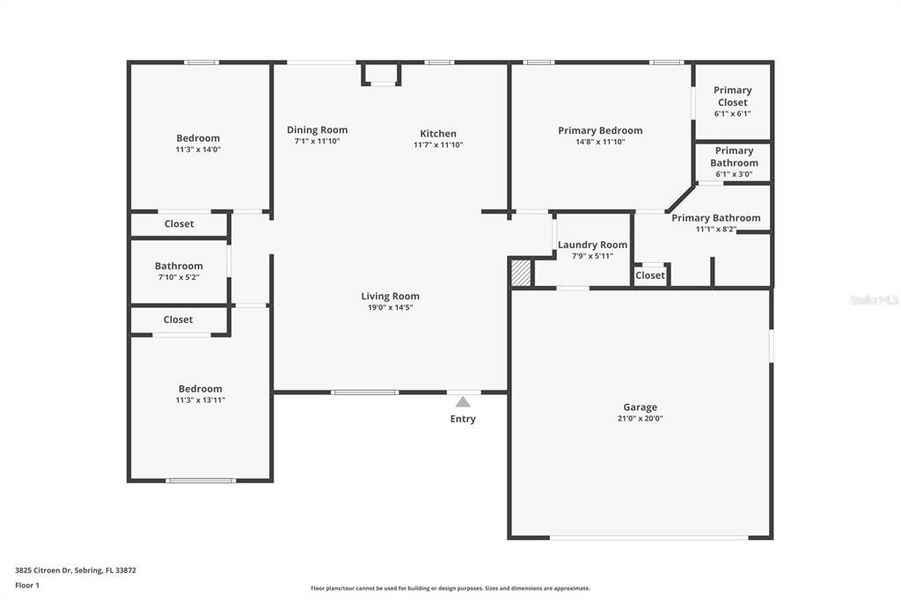 2D floor plan layout of this home in , Sebring, FL (Image 5).
