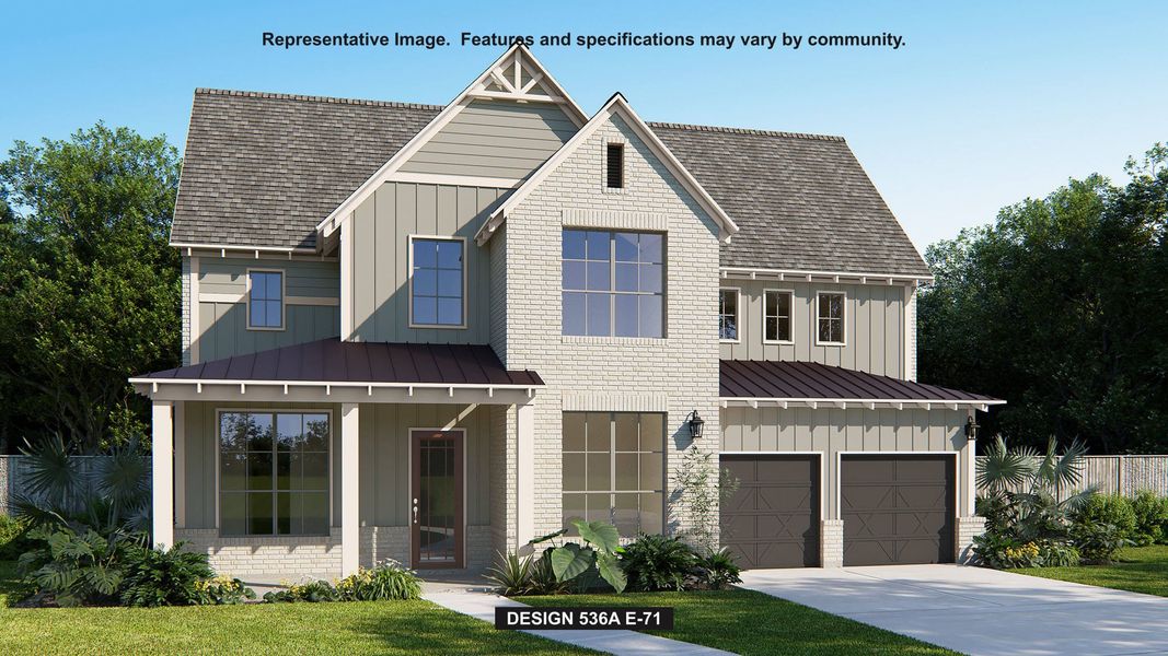 Representative exterior photo of a completed home built from the 536A by Britton Homes in Mustang Lakes 60', Celina, TX (Image 5).