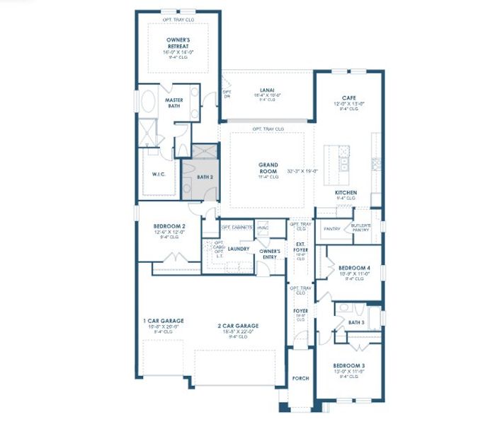 2D floor plan layout of this home in Caldera, Spring Hill, FL (Image 3). 2D floor plan layout of this home in Caldera, Spring Hill, FL (Image 3).