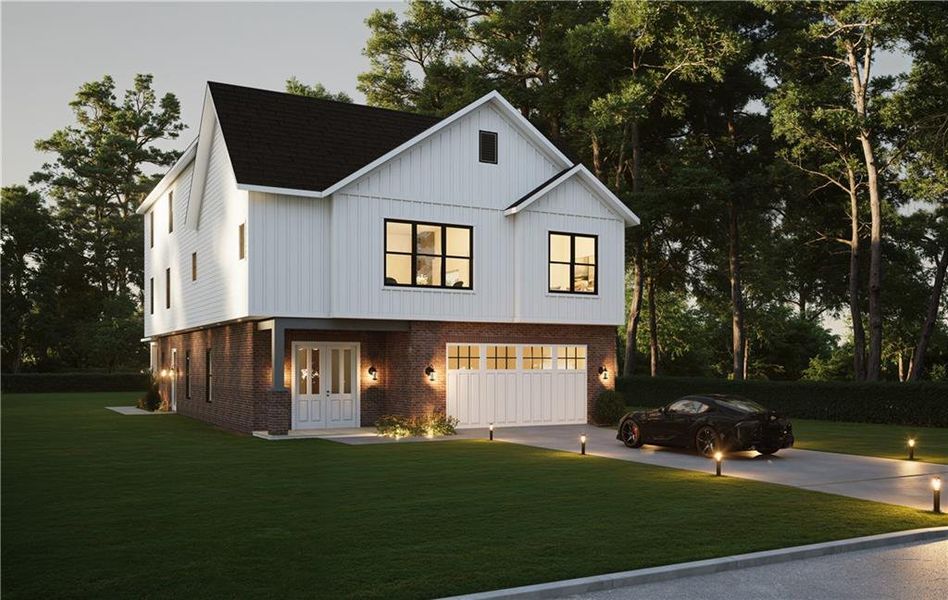 Front exterior of a new home in , Sugar Hill, GA, highlighting curb appeal (Image 24).