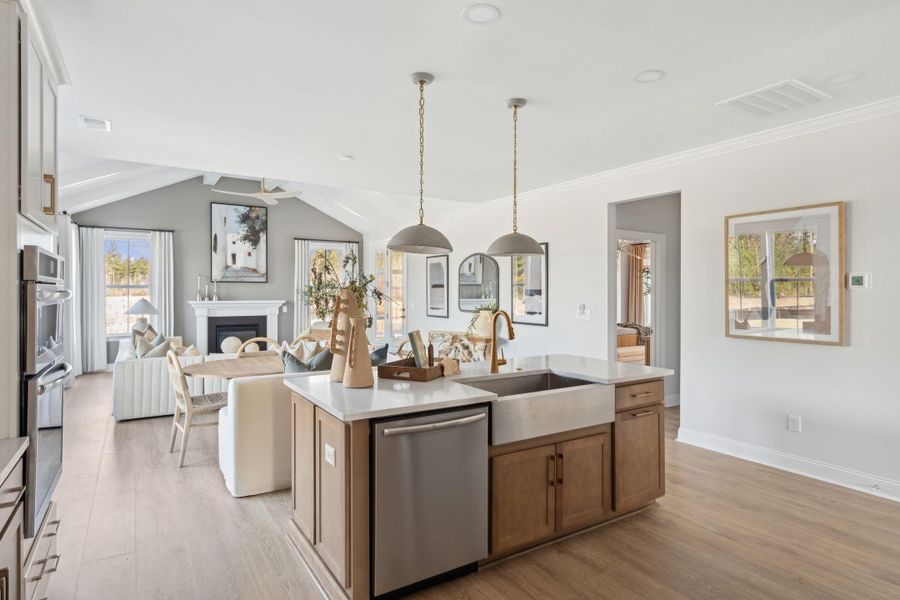Furnished interior view inside a new home in Tidewater at Lakes of Cane Bay, Summerville (Image 27).
