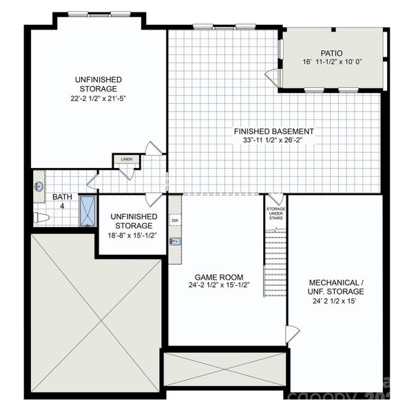 2D floor plan layout of this home in Harbor Watch, Statesville, NC (Image 4).