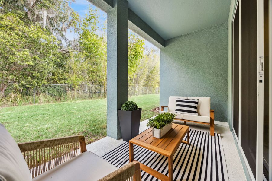 24' Wide Covered Lanai and Private Backyard