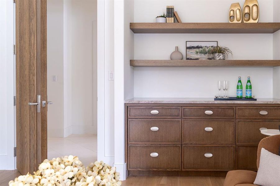 Detailed view of wood finished floors