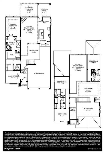 2D floor plan layout of this home in Trinity Falls, McKinney, TX (Image 3).