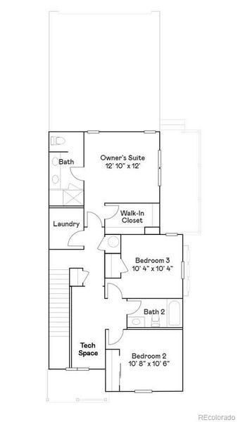 2D floor plan layout of this home in Eastcreek Farm, Thornton, CO (Image 2).