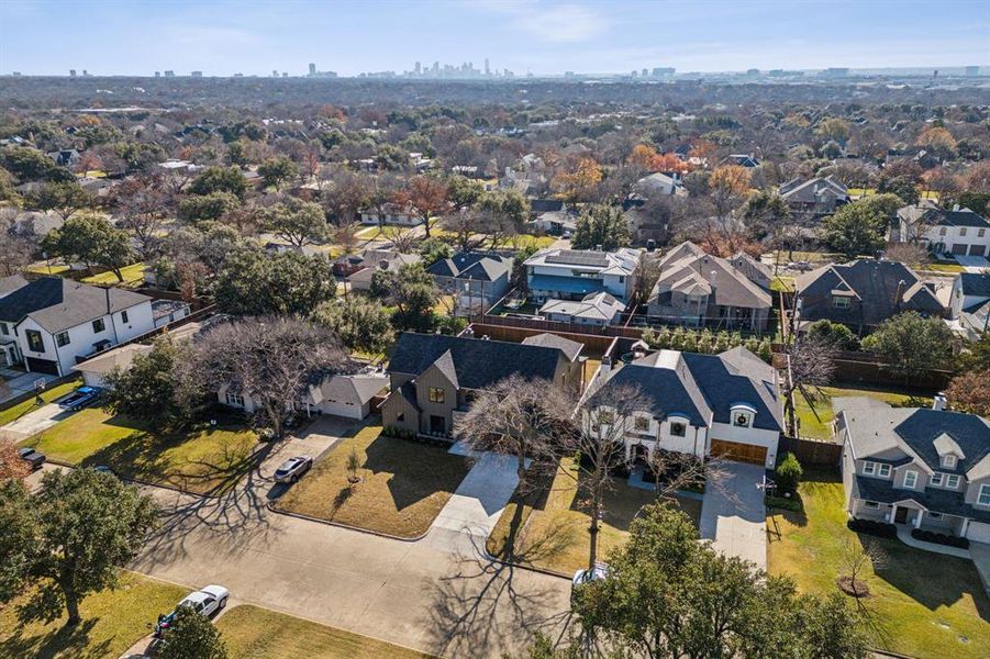 Birds eye view of property