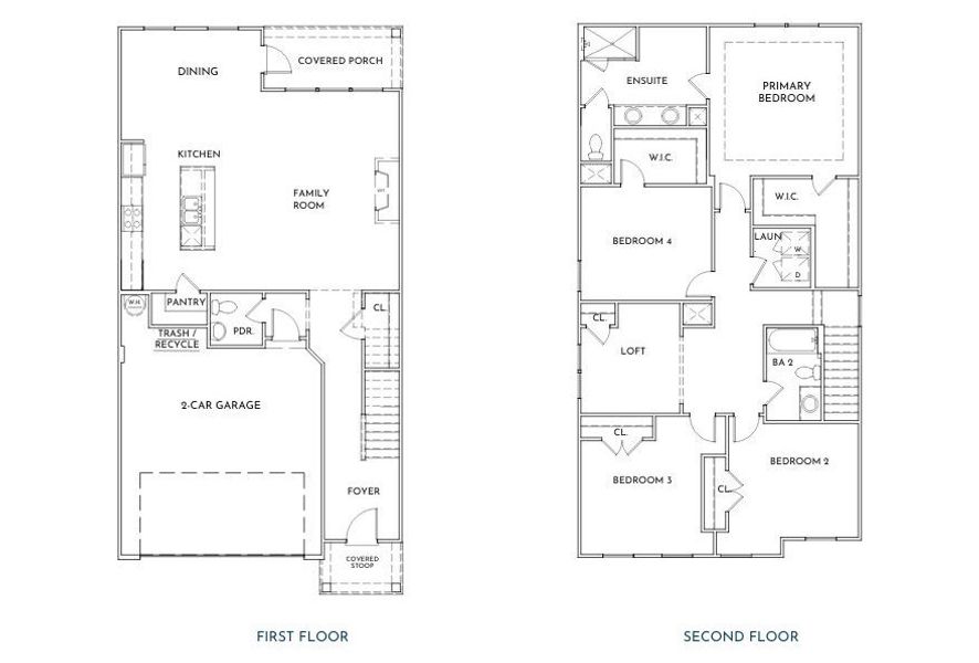 2D floor plan layout for the Lilac by Empire Homes in Chastain, Ooltewah, TN (Image 3).