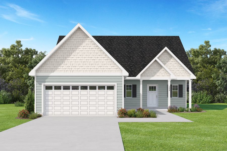 Representative exterior photo of a completed home built from the Tolkien by Foundation Home Builders LLC in Northwyck Drive, Pikeville, NC (Image 1). Representative exterior photo of a completed home built from the Tolkien by Foundation Home Builders LLC in Northwyck Drive, Pikeville, NC (Image 1).