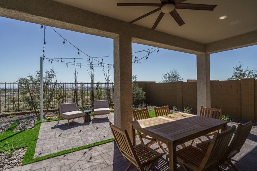 Exterior details and patio area of a home in The Ridge at Sienna Hills, Buckeye (Image 23).