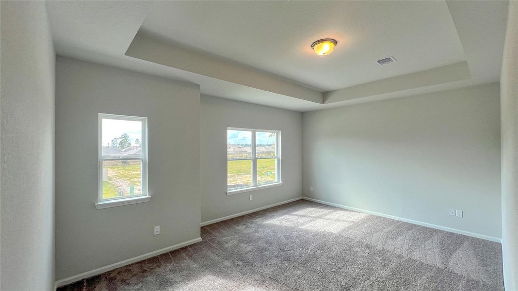 The Brambling- Primary Bedroom. Sample floor plan image for illustration; upgrades, options, and colors may vary.