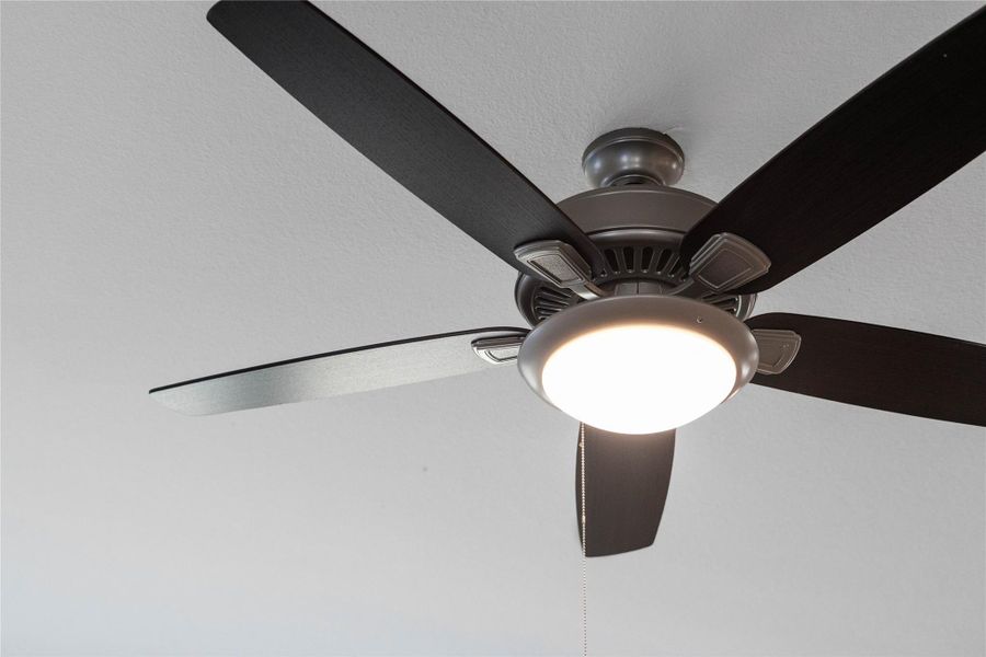 This contemporary ceiling fan will make a room feel up to 4–8 degrees cooler and redistribute rising warm air in the winter.