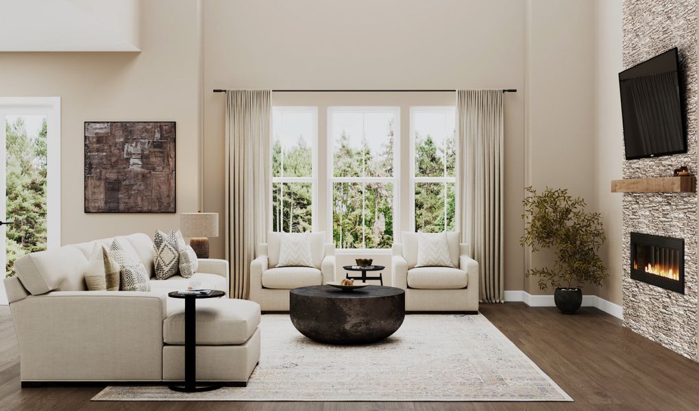 Representative furnished interior of a home built from the Yonah by Beazer Homes in Estates at Daves Creek, Cumming (Image 7).