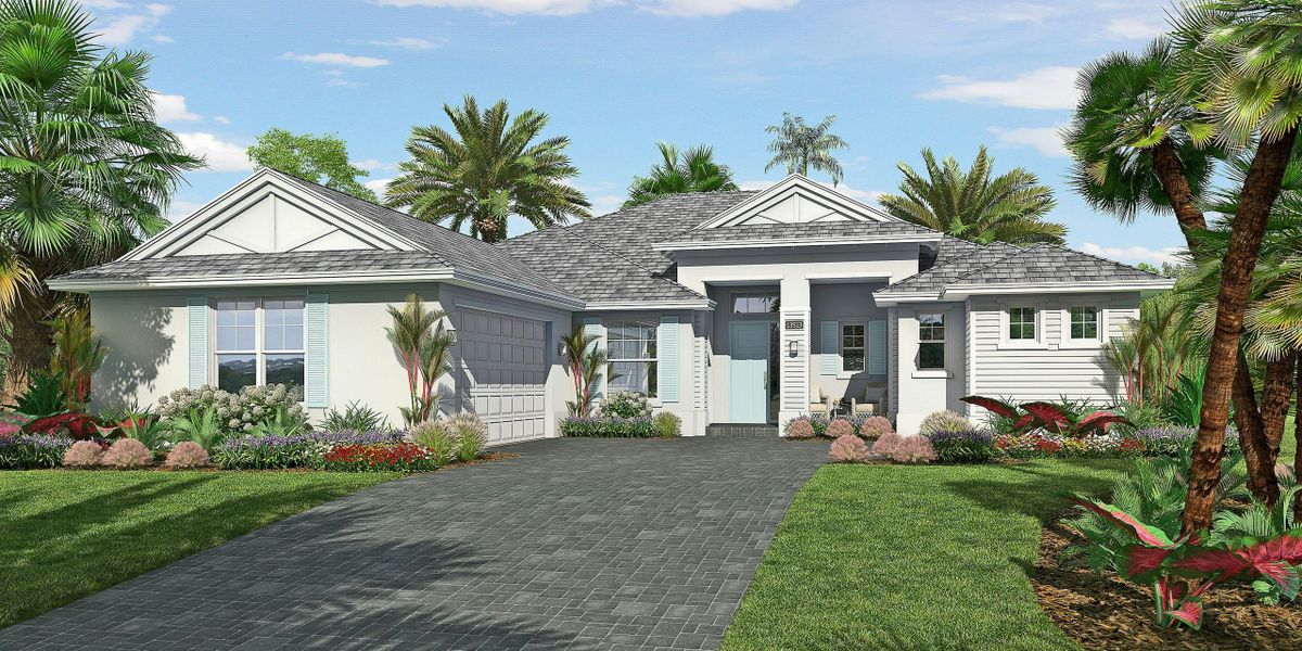 Representative exterior photo of a completed home built from the Tavvo by GHO Homes in Bent Pine Preserve, Vero Beach, FL (Image 12).