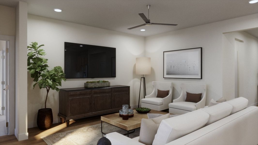 Representative furnished interior of a home built from the 4054 by Risewell Homes in Parkton Square, Kyle (Image 9).