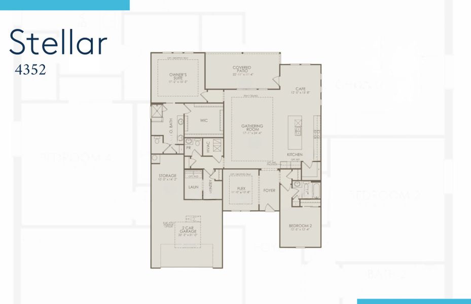2D floor plan layout of this home in Del Webb North Myrtle Beach, Myrtle Beach, SC (Image 1).