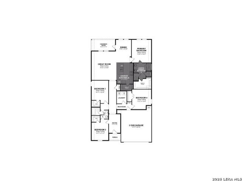 2D floor plan layout of this home in Saddle Creek Ranch, Cibolo, TX (Image 2).
