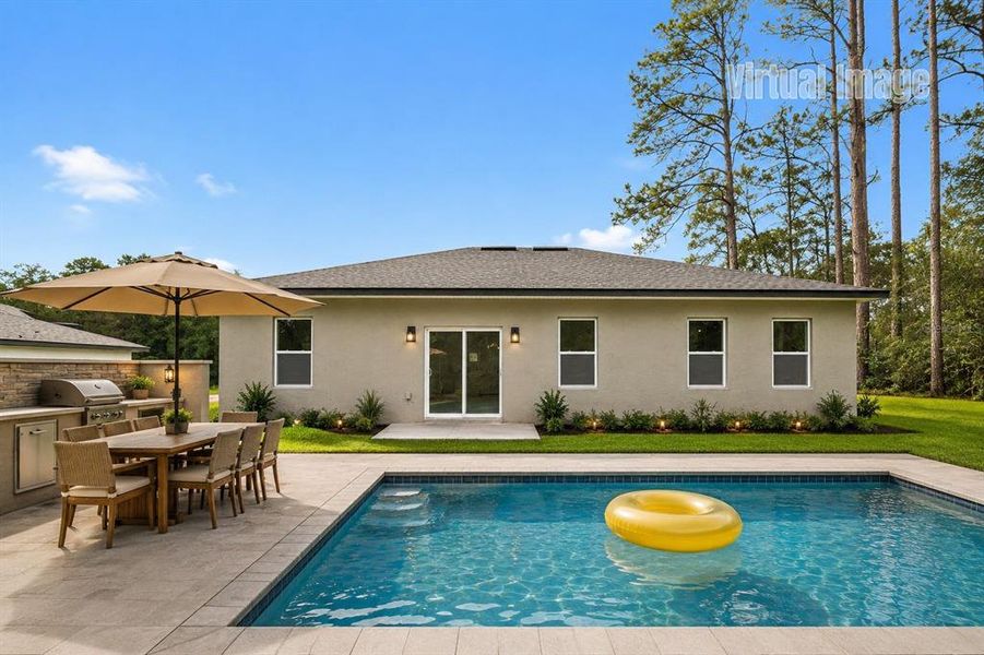 Exterior details and patio area of a home in , Citrus Springs (Image 15).