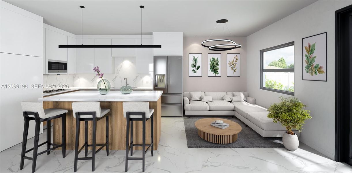 Furnished interior view inside a new home in , Homestead (Image 9). Furnished interior view inside a new home in , Homestead (Image 9).