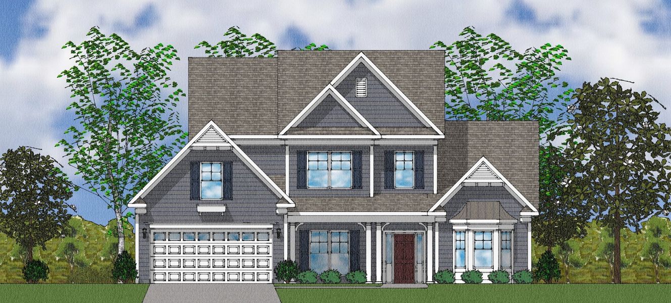 Representative exterior photo of a completed home built from the Bridges II - Elite Collection by Mungo Homes in Suter Estates, Easley, SC (Image 24).