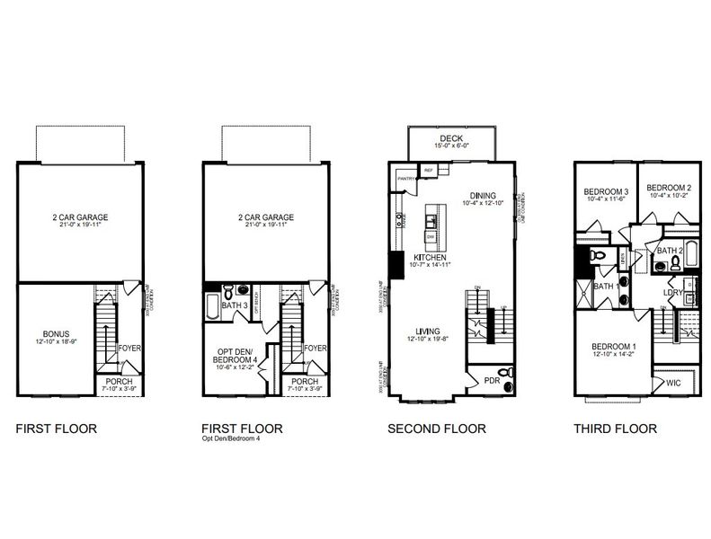2D floor plan layout for the Paige by D.R. Horton in The Townes at Lake Norman, Mooresville, NC (Image 3). 2D floor plan layout for the Paige by D.R. Horton in The Townes at Lake Norman, Mooresville, NC (Image 3).