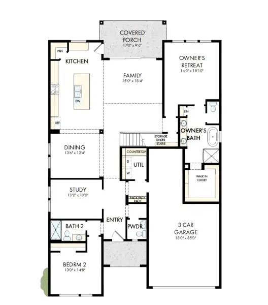 2D floor plan layout of this home in Wildrye, Waller, TX (Image 2).