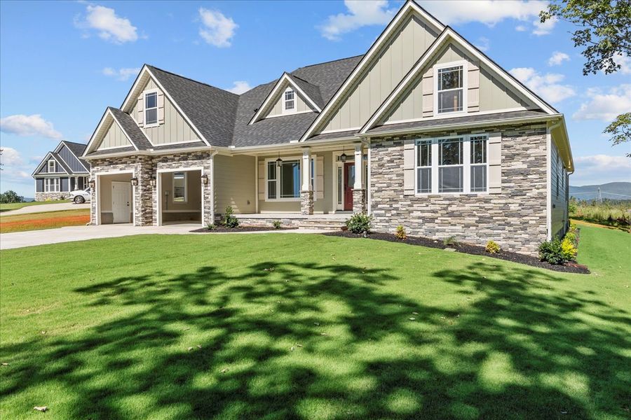 Representative exterior photo of a completed home built from the Converse Elite by Enchanted Homes in Pointe Summit, Slater-Marietta, SC (Image 31).