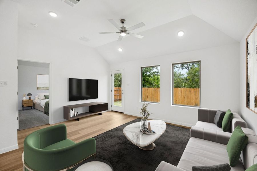 Living Room in the Spruce home plan by Trophy Signature Homes - REPRESENTATIVE PHOTO Living Room in the Spruce home plan by Trophy Signature Homes - REPRESENTATIVE PHOTO