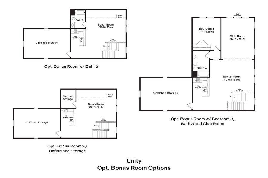 2D floor plan layout for the Unity by DRB Elevate. in Summerwind Crossing at Lakes of Cane Bay, Summerville, SC (Image 9).