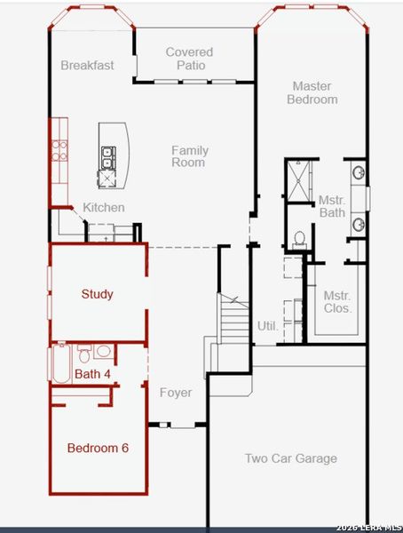 2D floor plan layout of this home in Foxbrook, Cibolo, TX (Image 3). 2D floor plan layout of this home in Foxbrook, Cibolo, TX (Image 3).