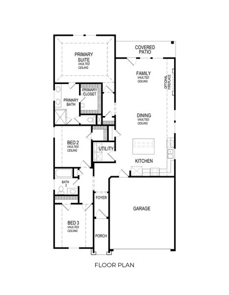 2D floor plan layout for the Kennedy F by First Texas Homes in Tabor Ranch, Denton, TX (Image 5).