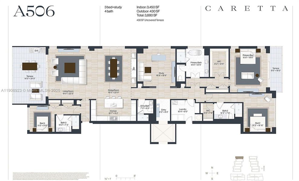 2D floor plan layout of this home in , Juno Beach, FL (Image 4).