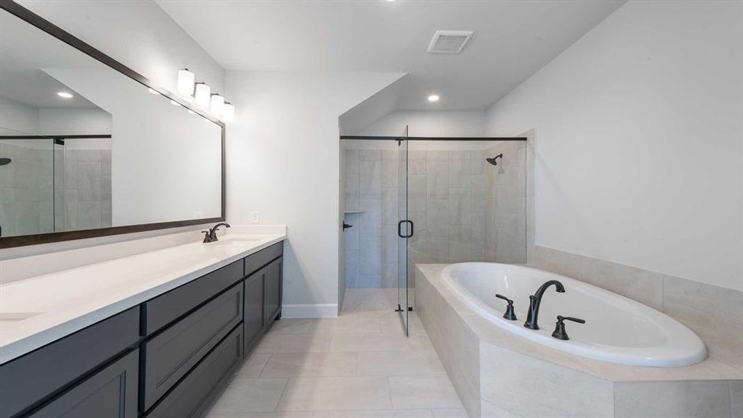 Furnished interior view inside a new home in The Heights At Uptown Celina 45', Celina (Image 10). Furnished interior view inside a new home in The Heights At Uptown Celina 45', Celina (Image 10).