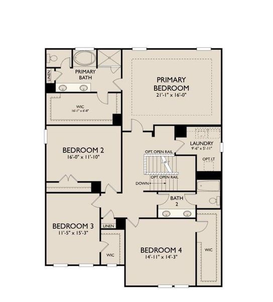 2D floor plan layout of this home in The Estates at Casteel, Bethlehem, GA (Image 5).