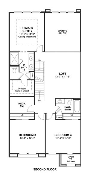 2D floor plan layout for the Seaview III - Interior Unit by K. Hovnanian® Homes in Aria at Silverstone, Scottsdale, AZ (Image 4).