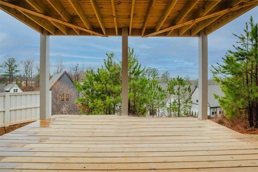 Exterior details and patio area of a home in Gardens at Arbor Springs, Newnan (Image 3).