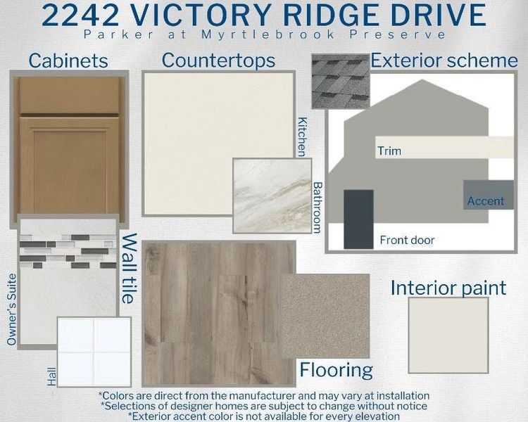 Parker - Colors for this home Parker - Colors for this home