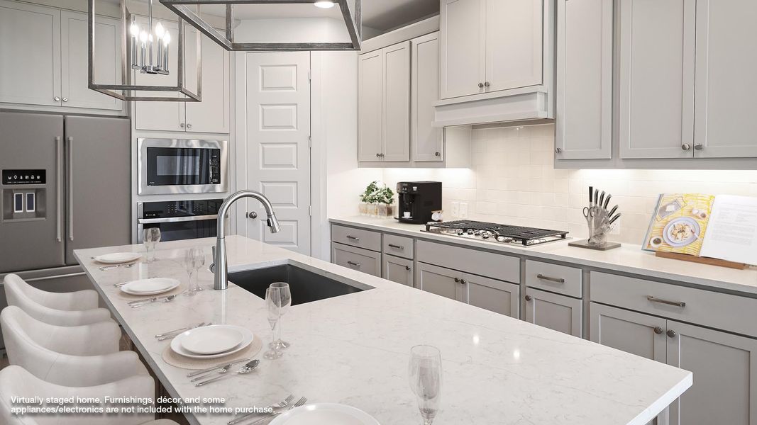 Furnished interior view inside a new home in 6 Creeks, Kyle (Image 16).