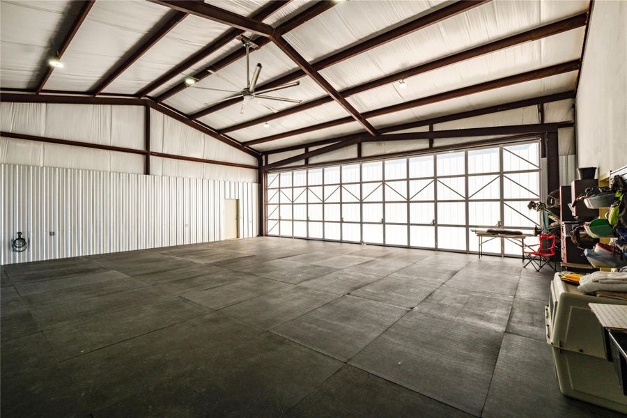 Hangar door opens directly out to the runway Hangar door opens directly out to the runway