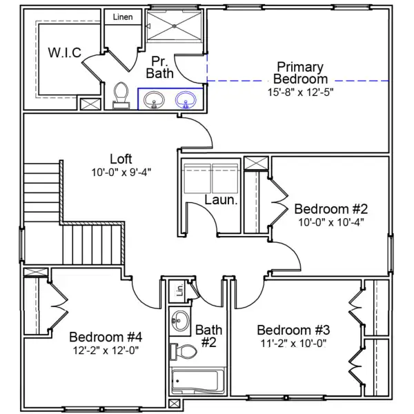 2D floor plan layout of this home in Bluefield, Lexington, SC (Image 4).