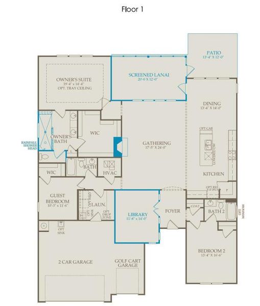 2D floor plan layout of this home in Sea Island Preserve, Johns Island, SC (Image 3).