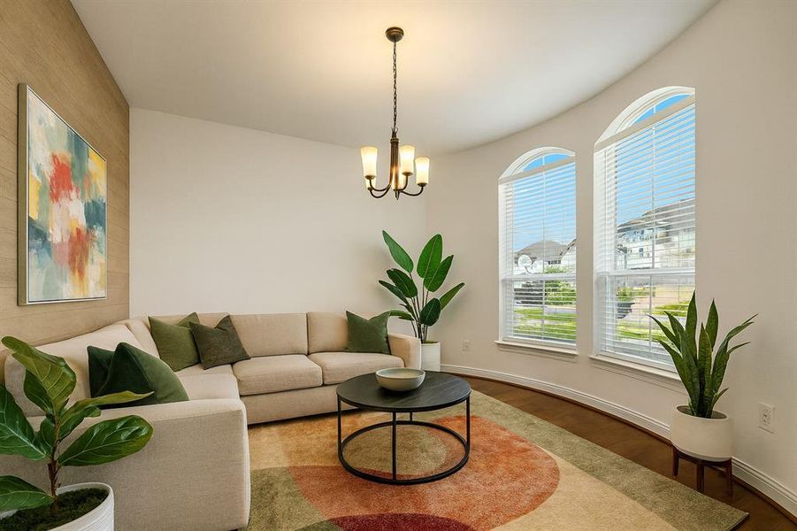 Virtually Staged Sitting Room Near Front Door